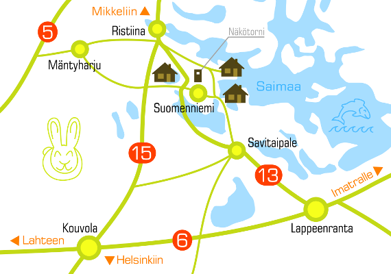 Loma-Väkkärä sijaitsee Mikkelin ja Lappeenrannan välissä